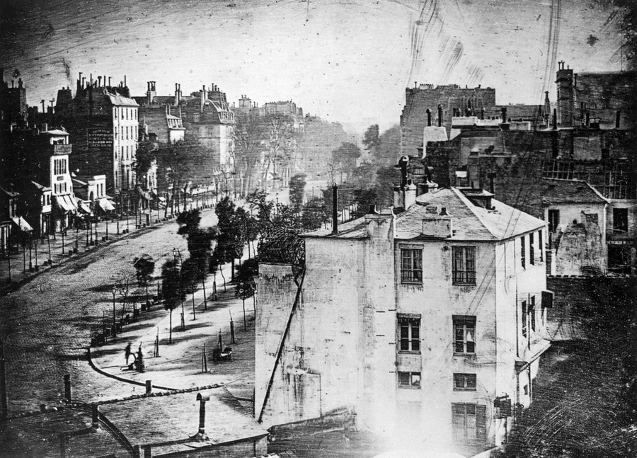 Boulevard du Temple, daguerreótipo de Louis Daguerre, 1838